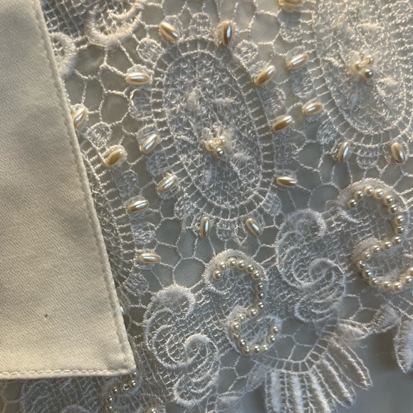 Vintage Beaded White Blouse - Picture 2 of 4